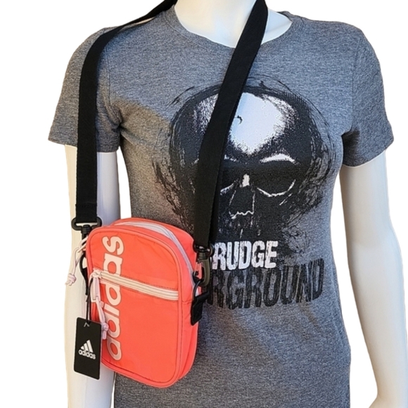 adidas Core Festival Mini Crossbody Bag Travel Running RARE Neon Pink Signal - Picture 10 of 16